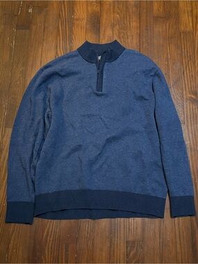 Daniel Cremieux Signature Collection Men's Navy and Dark Navy Half-Zip Sweater